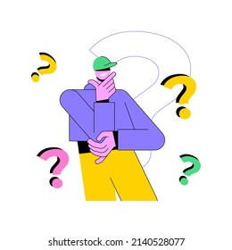 Thinking abstract concept vector illustration. Critical thinking, imagination, positive thought, brainstorming process, brain activity, finding solution, analyzing ability abstract metaphor.