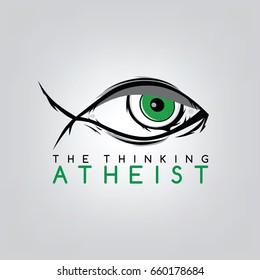 the thinking atheist logo - atheism theme - against religious ignorance