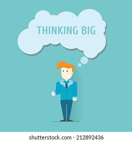 Thinking big,vector,illustration.