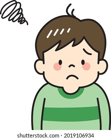 Hombre pensante con pelo castaño