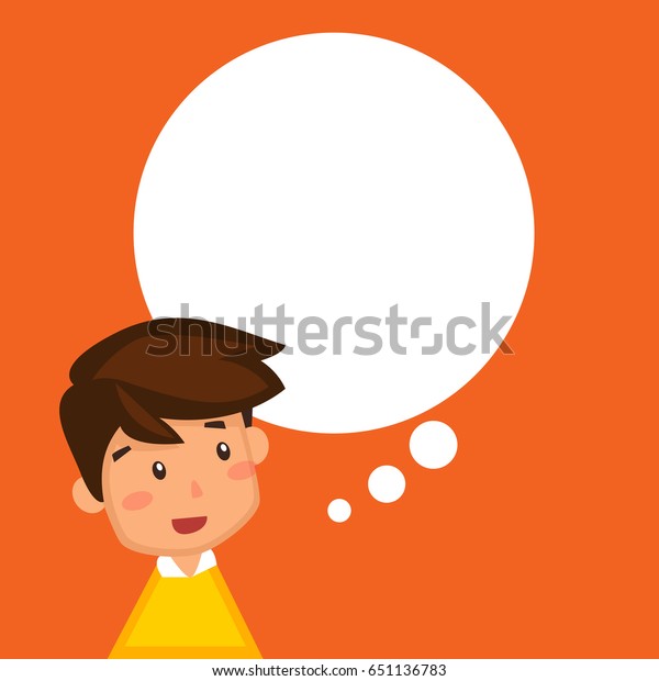 Thinking Boy Cartoon Design Vector Illustration Stock Vector (Royalty ...