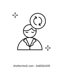 Thinking, brain, addictions icon. Simple line, outline vector elements of addictive human for ui and ux, website or mobile application