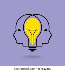 Thinking brain different idea, concept vector