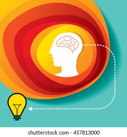 Thinking brain different idea, concept vector