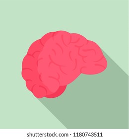 Thinking brain icon. Flat illustration of thinking brain vector icon for web design