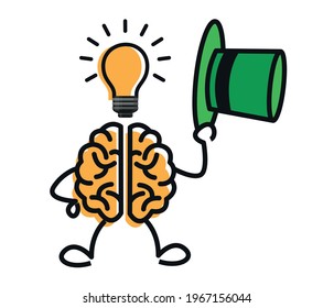 Thinking brain icon. Thinking and idea generation concept.

