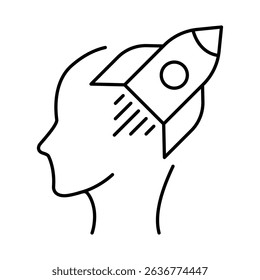 Thinking Brain Icon. Ideas, Intelligence, Ai, Knowledge, Learning, Neuron, Creativity, Inspiration, Brainstorm, Mindset Icons Editable Stroke Vector Illustration