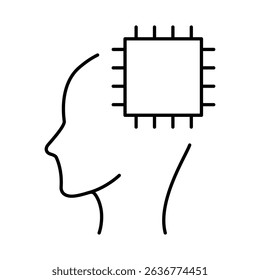 Thinking Brain Icon. Ideas, Intelligence, Ai, Knowledge, Learning, Neuron, Creativity, Inspiration, Brainstorm, Mindset Icons Editable Stroke Vector Illustration