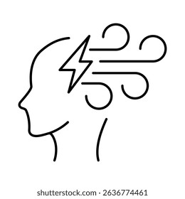 Thinking Brain Icon. Ideas, Intelligence, Ai, Knowledge, Learning, Neuron, Creativity, Inspiration, Brainstorm, Mindset Icons Editable Stroke Vector Illustration