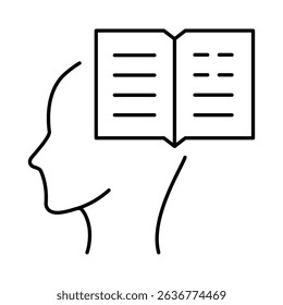 Thinking Brain Icon. Ideas, Intelligence, Ai, Knowledge, Learning, Neuron, Creativity, Inspiration, Brainstorm, Mindset Icons Editable Stroke Vector Illustration
