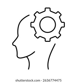 Thinking Brain Icon. Ideas, Intelligence, Ai, Knowledge, Learning, Neuron, Creativity, Inspiration, Brainstorm, Mindset Icons Editable Stroke Vector Illustration