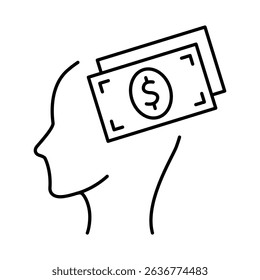 Thinking Brain Icon. Ideas, Intelligence, Ai, Knowledge, Learning, Neuron, Creativity, Inspiration, Brainstorm, Mindset Icons Editable Stroke Vector Illustration