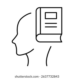 Thinking Brain Icon. Ideas, Intelligence, Ai, Knowledge, Learning, Neuron, Creativity, Inspiration, Brainstorm, Mindset Icons Editable Stroke Vector Illustration