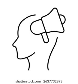 Thinking Brain Icon. Ideas, Intelligence, Ai, Knowledge, Learning, Neuron, Creativity, Inspiration, Brainstorm, Mindset Icons Editable Stroke Vector Illustration