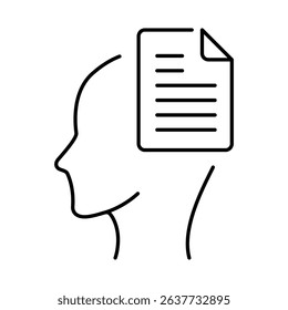 Thinking Brain Icon. Ideas, Intelligence, Ai, Knowledge, Learning, Neuron, Creativity, Inspiration, Brainstorm, Mindset Icons Editable Stroke Vector Illustration
