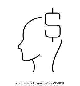 Thinking Brain Icon. Ideas, Intelligence, Ai, Knowledge, Learning, Neuron, Creativity, Inspiration, Brainstorm, Mindset Icons Editable Stroke Vector Illustration