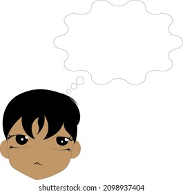 Thinking, Brain Storming Person Vector Illustration