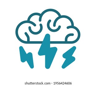 thinking brainstorm reasoning single isolated icon with solid line style