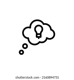 Thinking Bubble Icon. Line Art Style Design Isolated On White Background