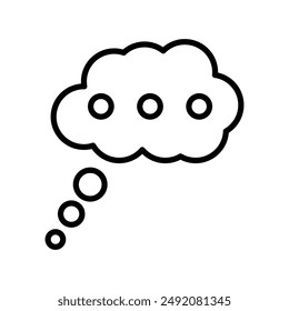Thinking bubble icon linear logo mark in black and white