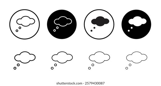 Thinking bubble icon Outline thin set pack series
