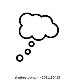 Thinking bubble icon Thin line art isolated