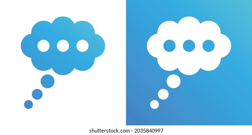 Thinking bubble icon. Thought cloud icon.