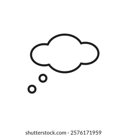 Thinking bubble icon vector outline logo sign