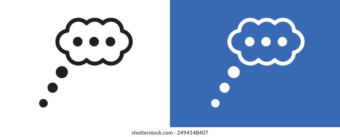 Thinking bubble logo sign set vector outline