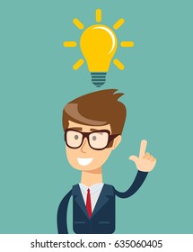 thinking business concept . Stock vector illustration for poster, greeting card, website, ad, business presentation, advertisement design