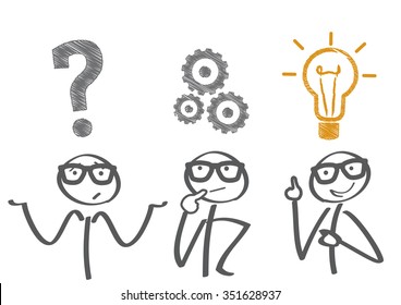 Thinking. Businessman solving a problem - Shutterstock ID 351628937