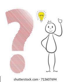 Thinking. Businessman solving a problem