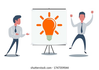 Thinking. Businessman solving a problem. Stock vector illustration for poster, greeting card, website, ad, business presentation, advertisement design