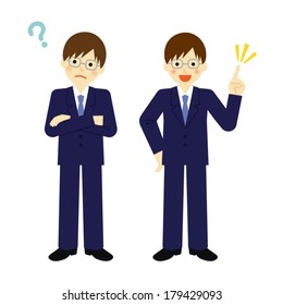 Thinking businessman / Vector EPS 10 illustration