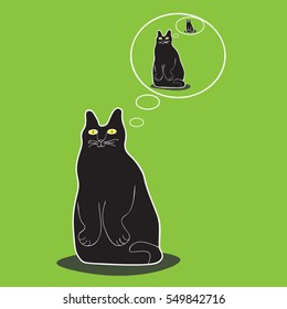 
Thinking cat. As we can see his mind is not very origenalny and empty. In this illustration through the animal I wanted to show the emptiness of mind, both in animals and in humans.
