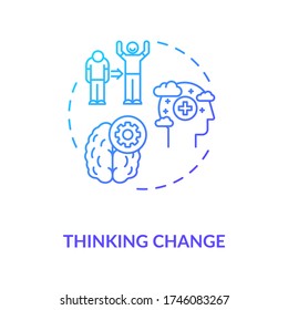 Thinking Change Concept Icon. Personal Improvement, Emotional Growth Idea Thin Line Illustration. Positivity, Cognitive Behavioral Therapy. Vector Isolated Outline RGB Color Drawing