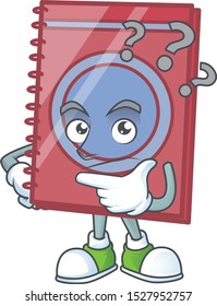 Thinking closed book in the cartoon character