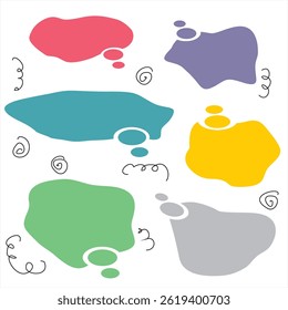 Thinking Cloud bubble background in 6 colours