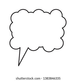 Thinking cloud, Dialog box line icon, chat cartoon bubbles. Blank empty line speech bubbles.