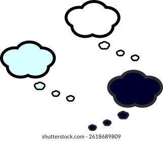 thinking cloud dialog comic box vector assets