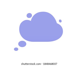 Thinking cloud speech bubble vector icon illustration cartoon, concept of comic communication balloon message for copy space text