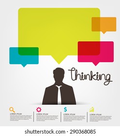 Thinking concept. Business concept vector illustration.