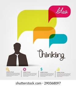 Thinking concept. Business concept vector illustration.
