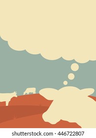 the thinking cow - vector illustration