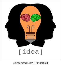 Thinking creative an ideas teamwork concept, business idea, innovation and solution. Vector eps 10.