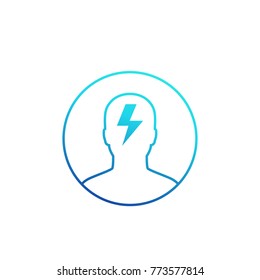 thinking, creativity, development of ideas icon