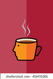 thinking a cup of coffee, vector design