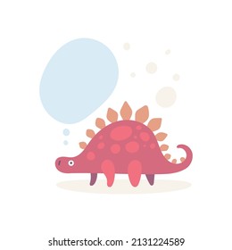 Denken süße Dinosaurier mit Sprachblase. Dinosaurier-Cartoon-Charaktergrafik. Teil des Sets.
