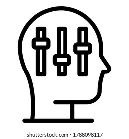 Thinking development icon. Outline thinking development vector icon for web design isolated on white background