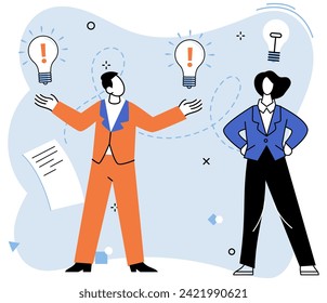 Thinking differently vector illustration. The concept individualism is foundation upon which success is built Personality is palette with which you paint canvas uniqueness Simplicity is golden thread